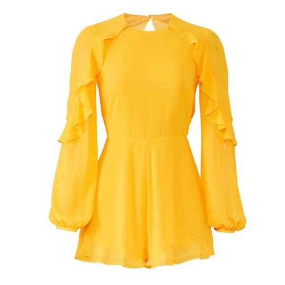 Jay Godfrey Yellow Georgette Oconnor Romper 2 - Picture 4 of 12